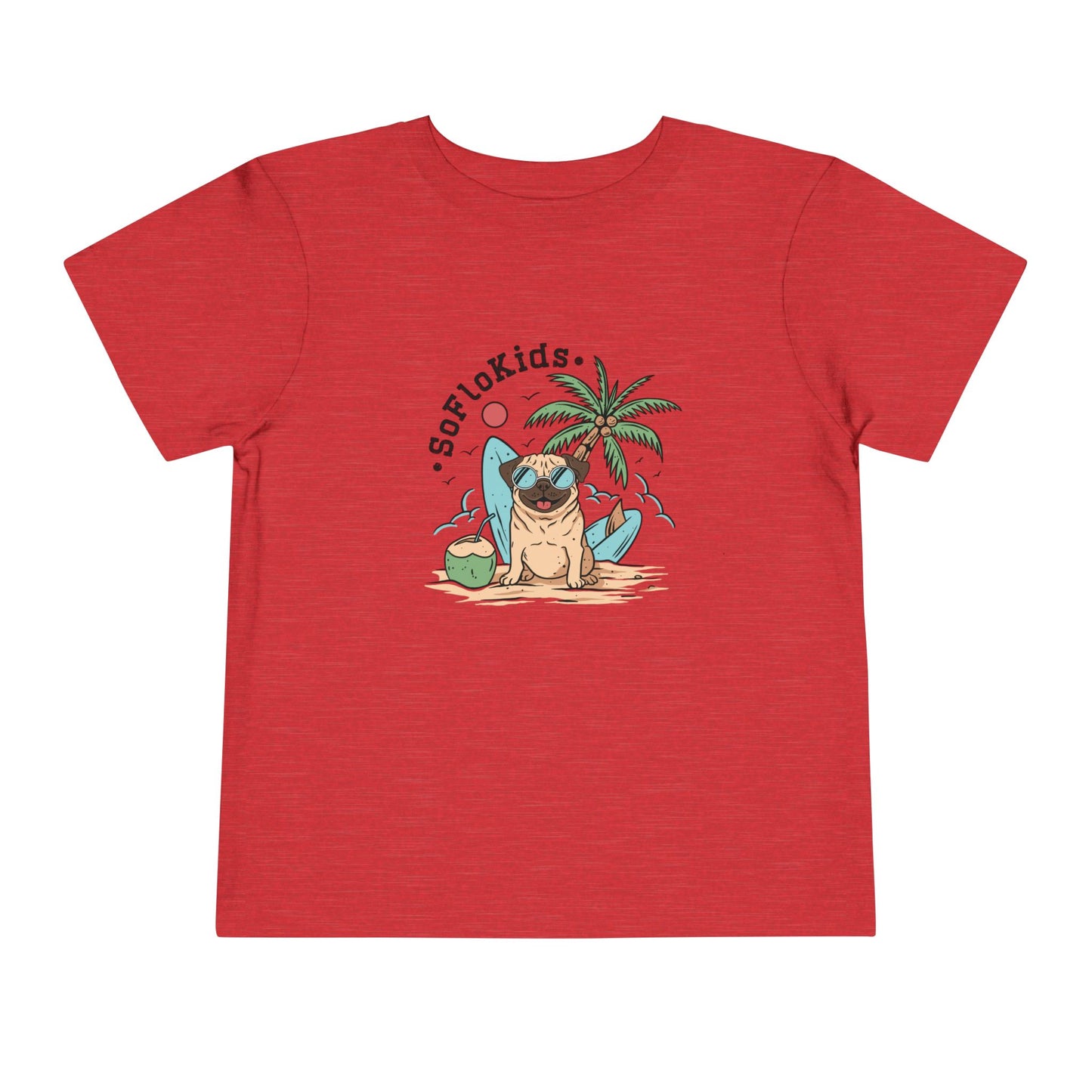 SoFloKids Unisex Toddler “Pug Beach” Tee
