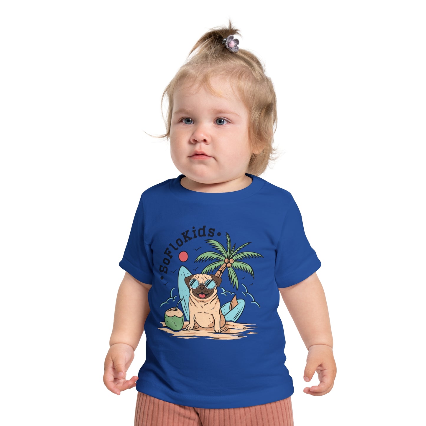 SFK Baby “Pug on a Beach” Short Sleeve T-Shirt