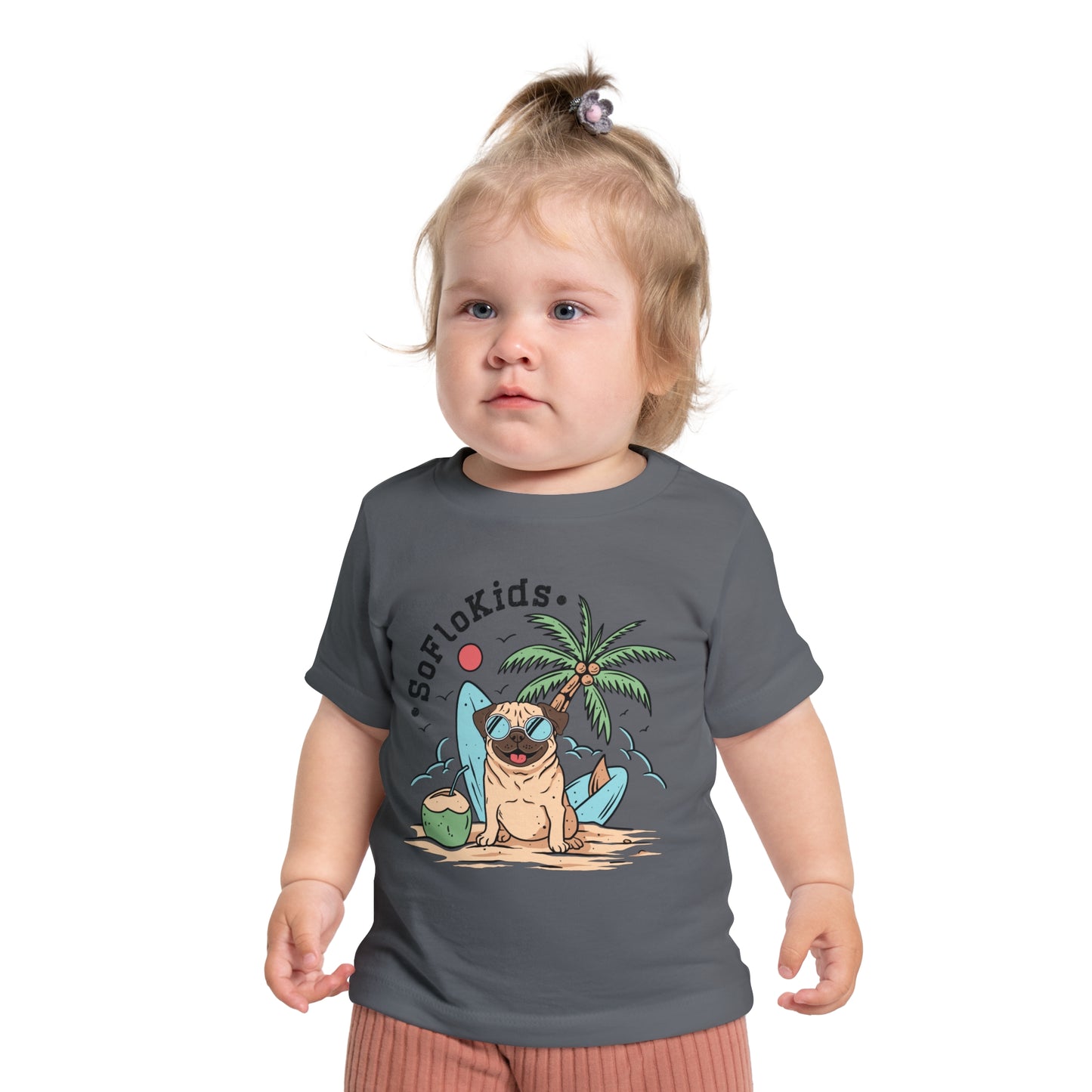 SFK Baby “Pug on a Beach” Short Sleeve T-Shirt