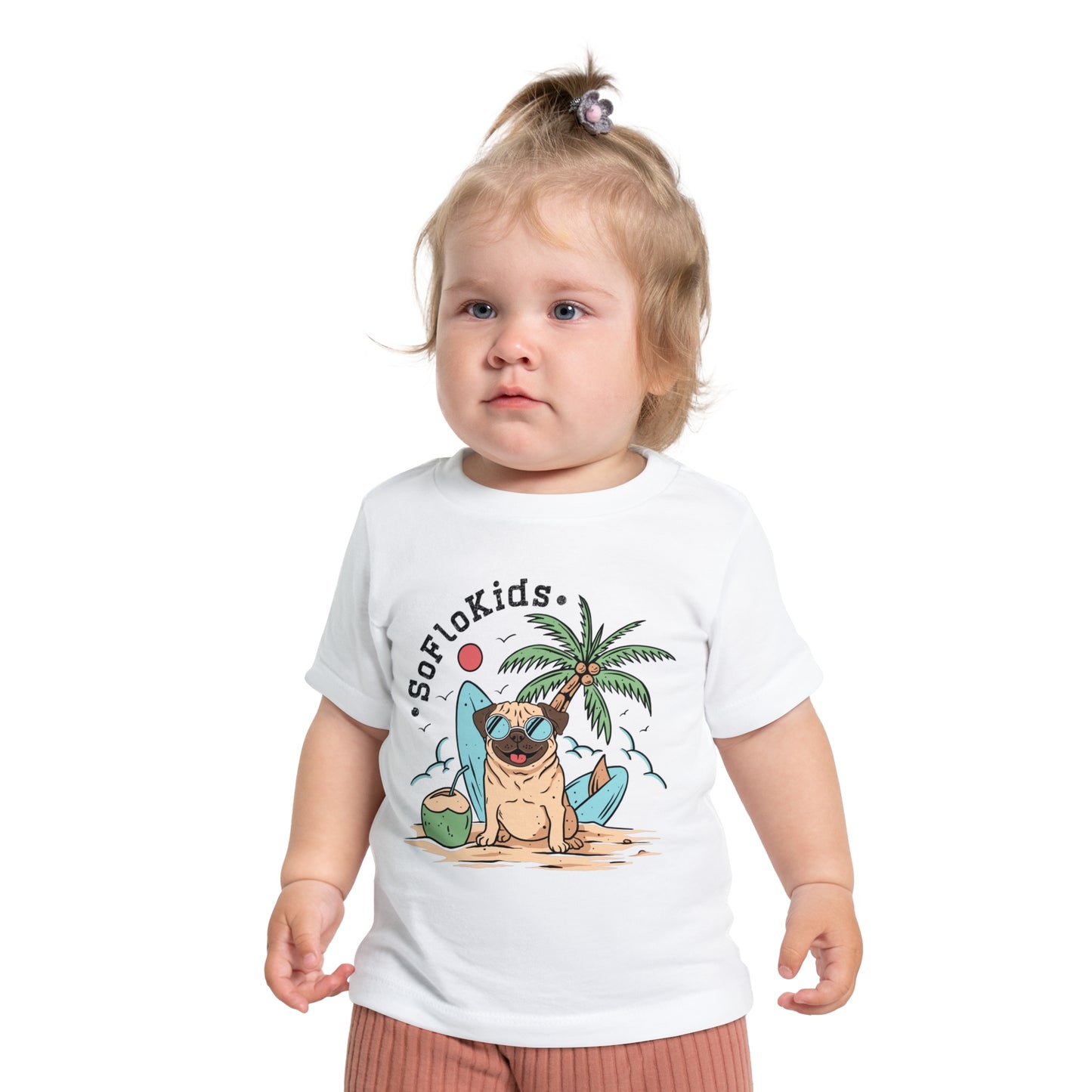 SFK Baby “Pug on a Beach” Short Sleeve T-Shirt