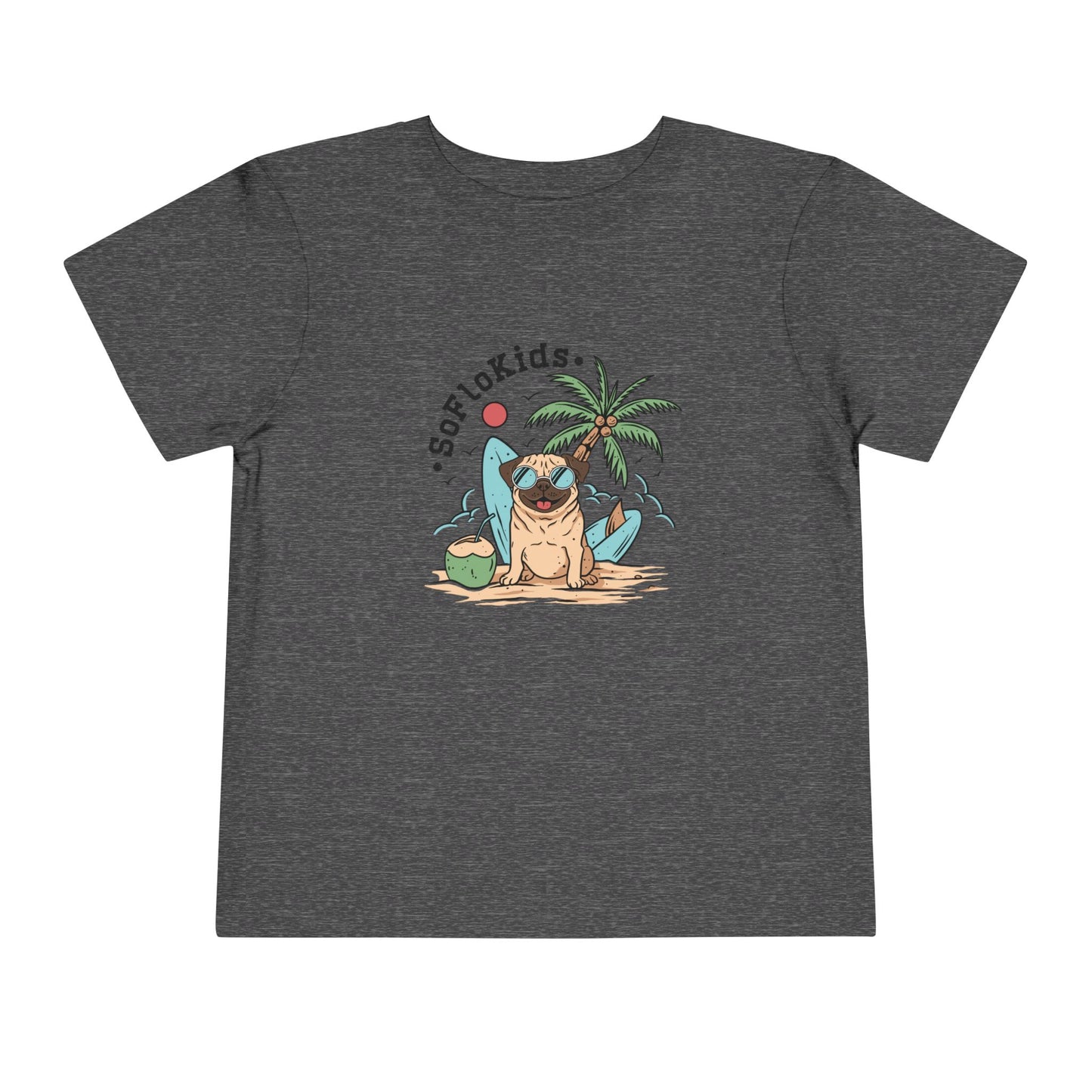 SoFloKids Unisex Toddler “Pug Beach” Tee