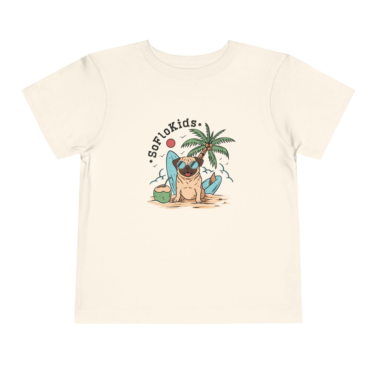 SoFloKids Unisex Toddler “Pug Beach” Tee