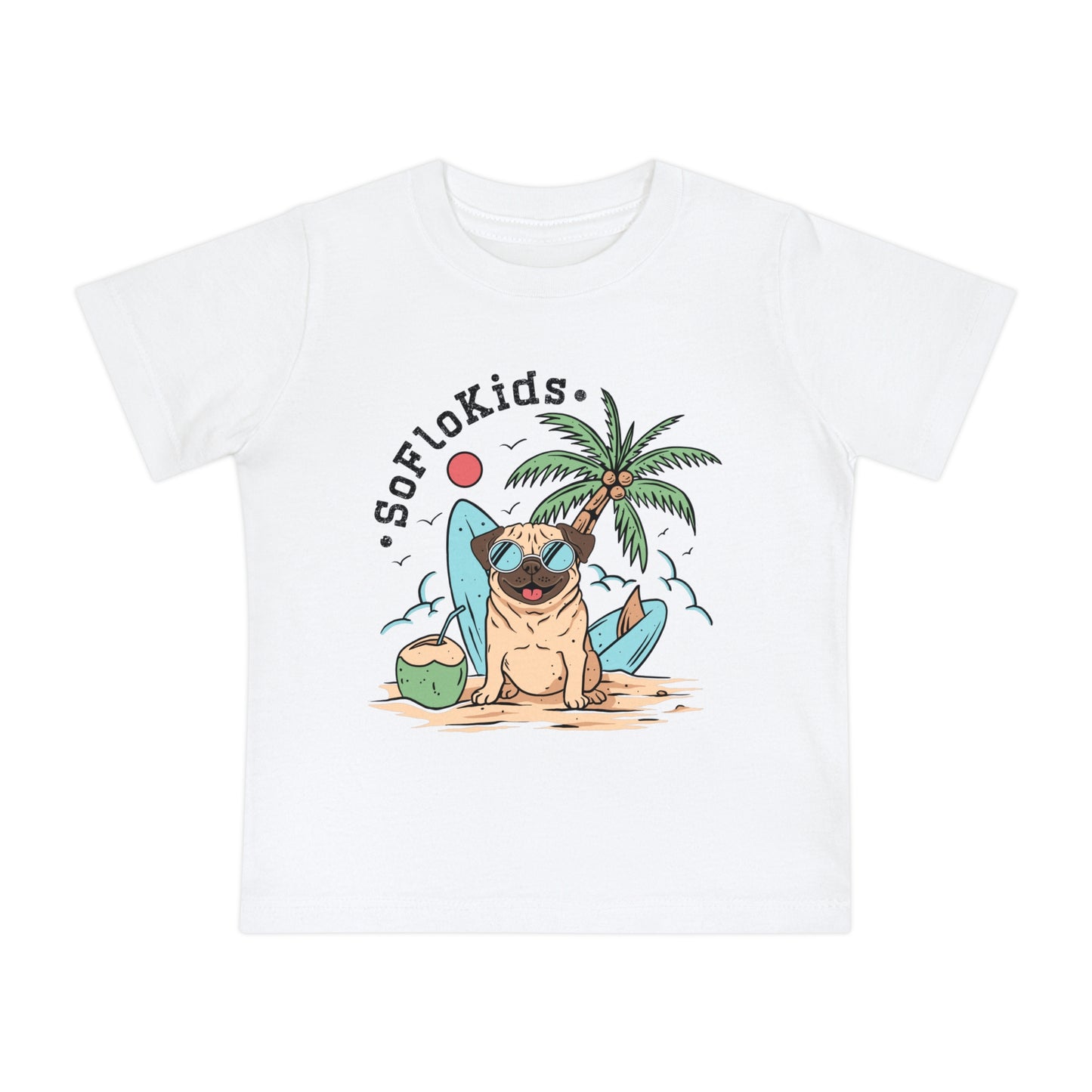 SFK Baby “Pug on a Beach” Short Sleeve T-Shirt