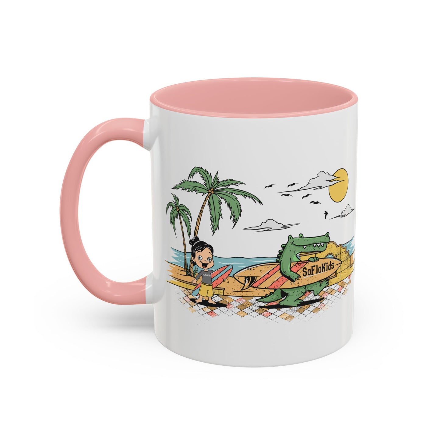 SFK “Pug on a Beach” Accent Coffee Mug (11, 15oz)