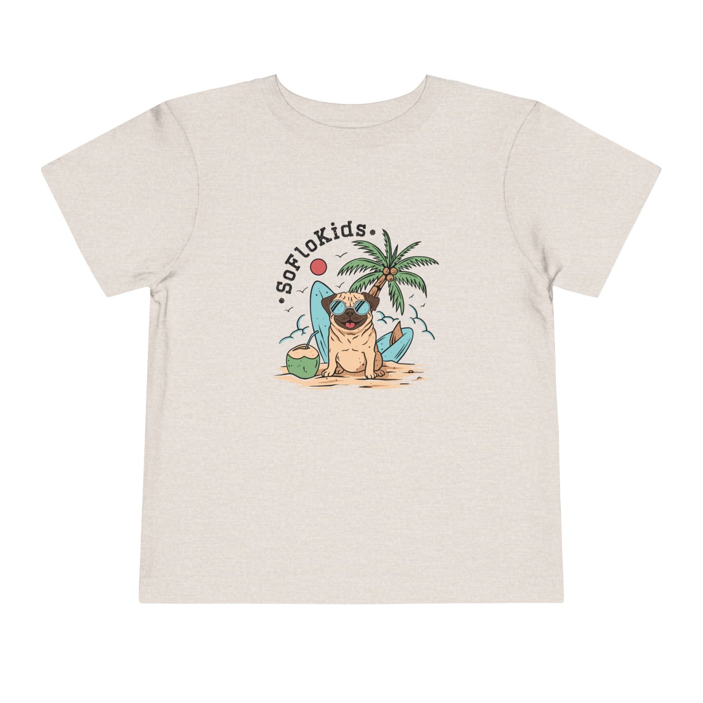 SoFloKids Unisex Toddler “Pug Beach” Tee
