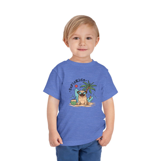 SoFloKids Unisex Toddler “Pug Beach” Tee