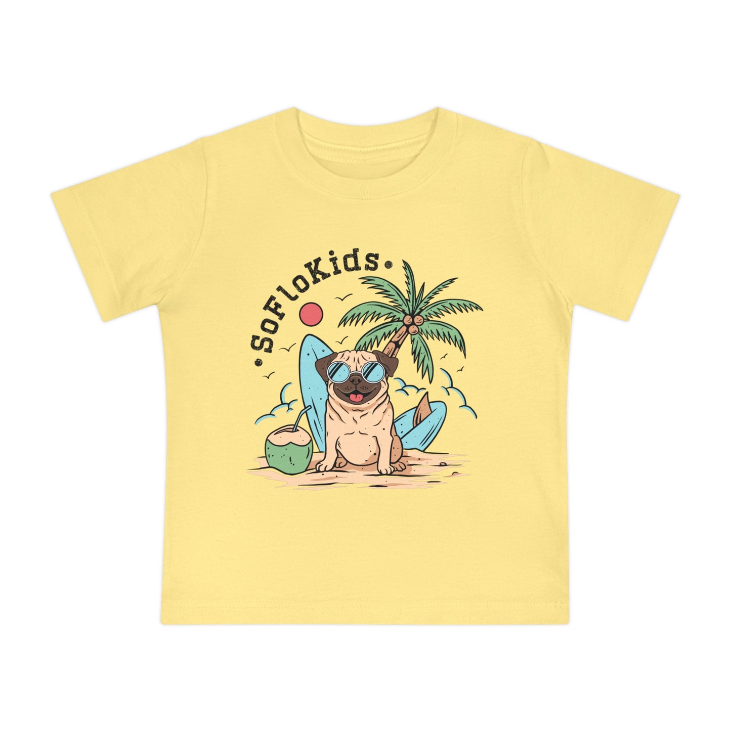 SFK Baby “Pug on a Beach” Short Sleeve T-Shirt