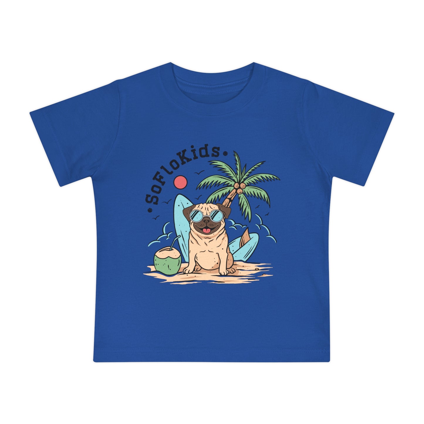 SFK Baby “Pug on a Beach” Short Sleeve T-Shirt