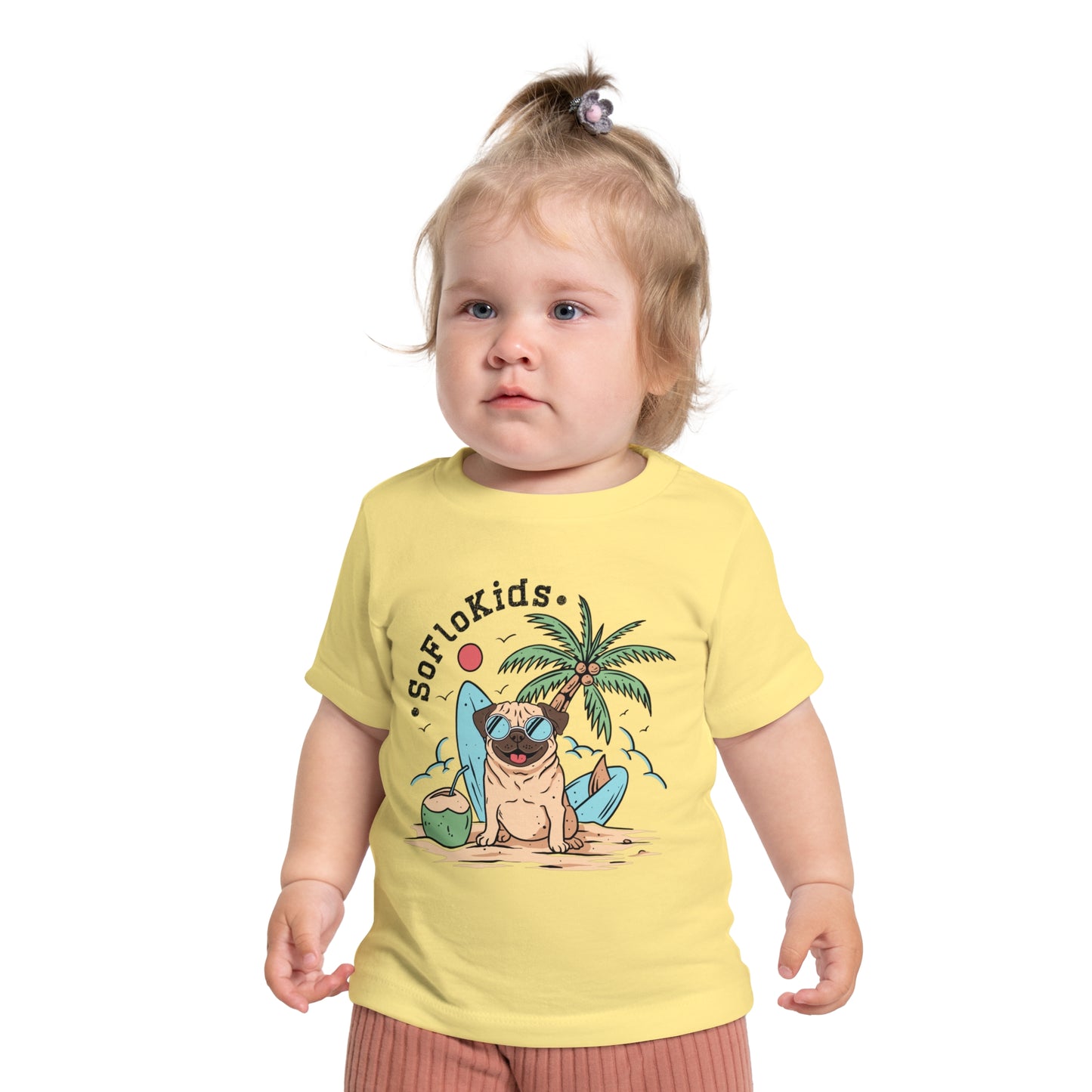 SFK Baby “Pug on a Beach” Short Sleeve T-Shirt