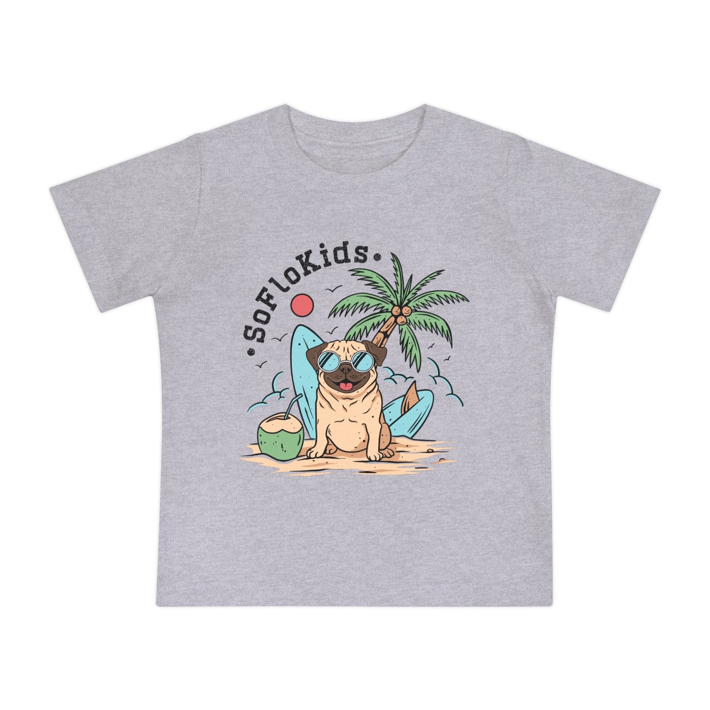 SFK Baby “Pug on a Beach” Short Sleeve T-Shirt