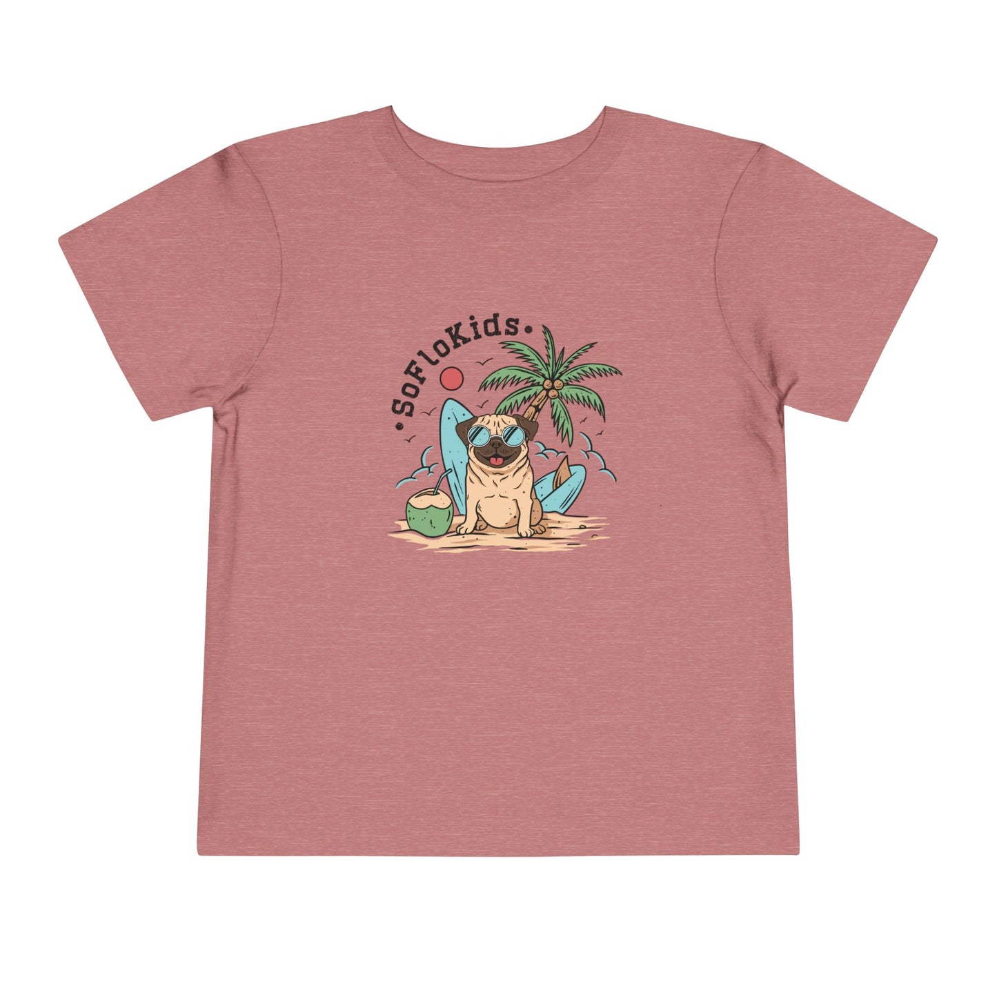 SoFloKids Unisex Toddler “Pug Beach” Tee