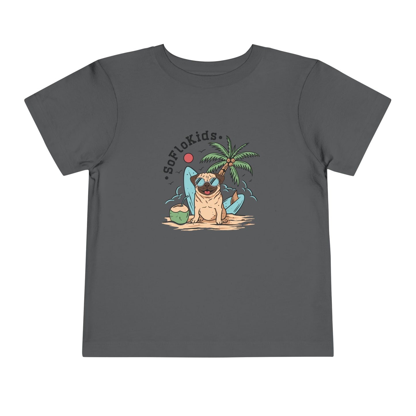 SoFloKids Unisex Toddler “Pug Beach” Tee