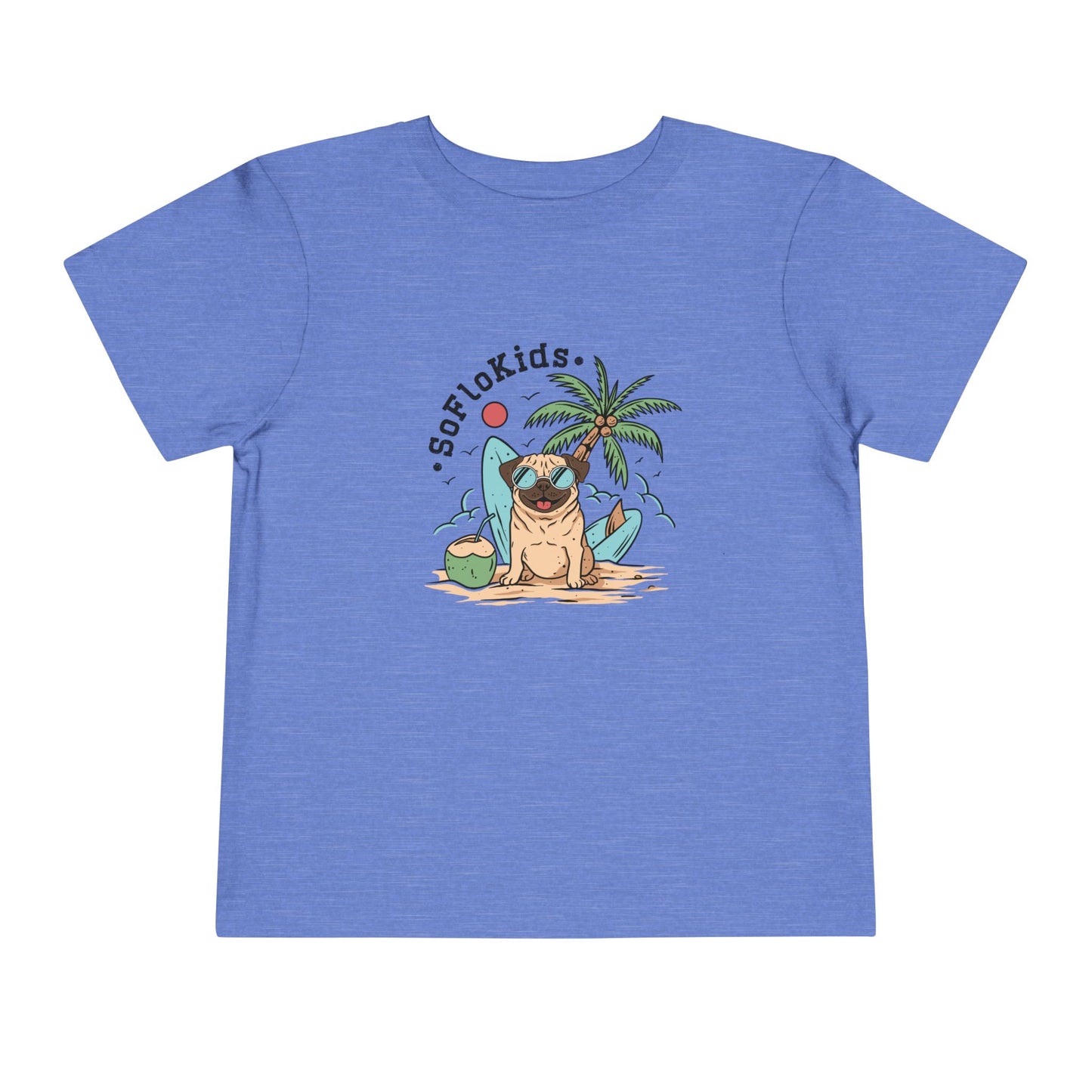 SoFloKids Unisex Toddler “Pug Beach” Tee