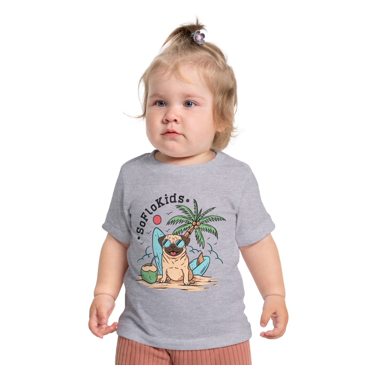 SFK Baby “Pug on a Beach” Short Sleeve T-Shirt