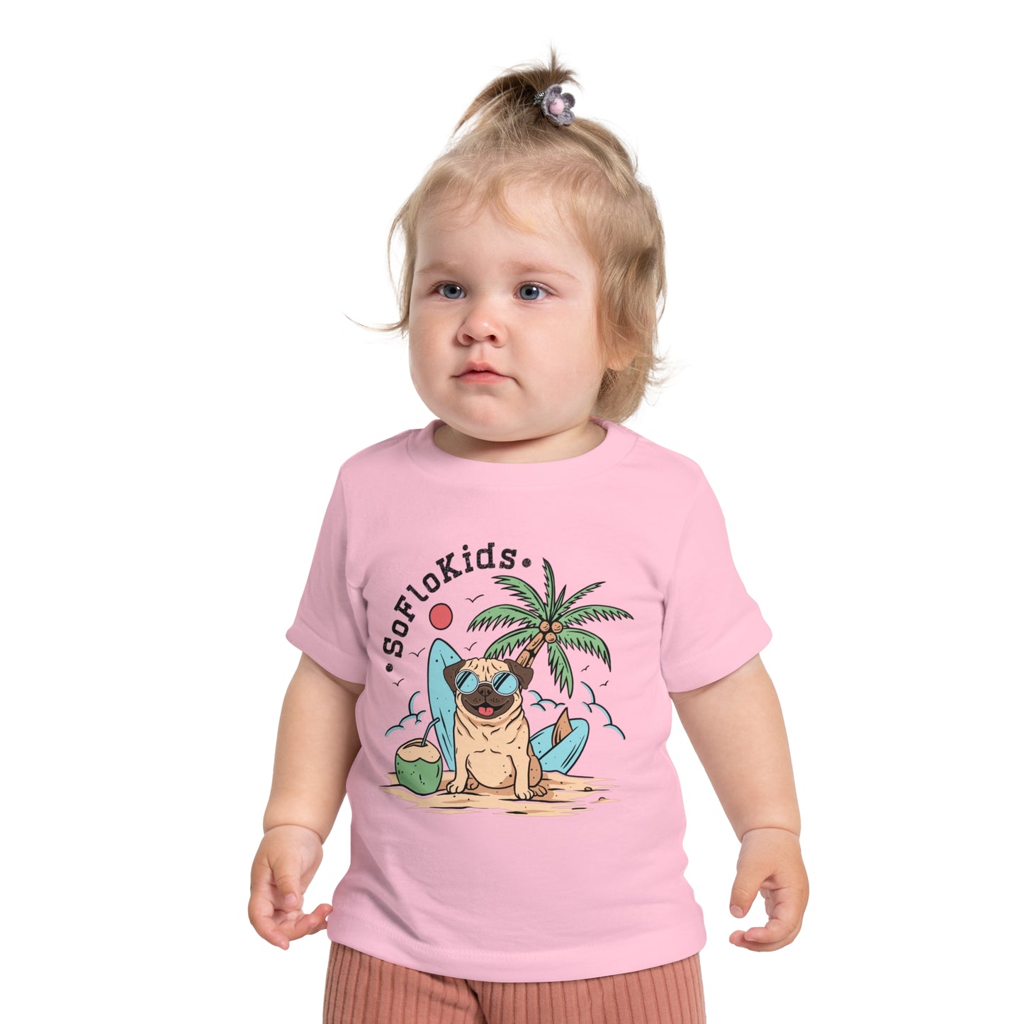 SFK Baby “Pug on a Beach” Short Sleeve T-Shirt