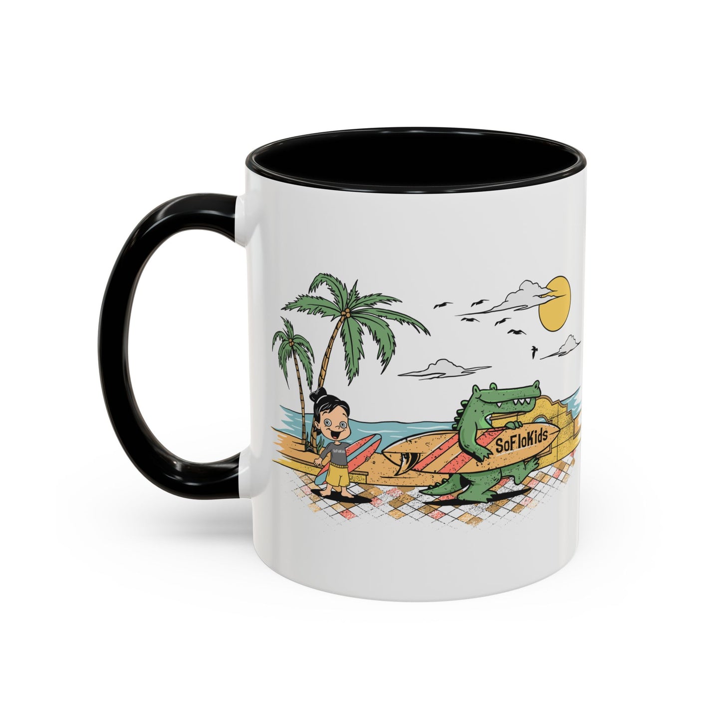 SFK “Pug on a Beach” Accent Coffee Mug (11, 15oz)