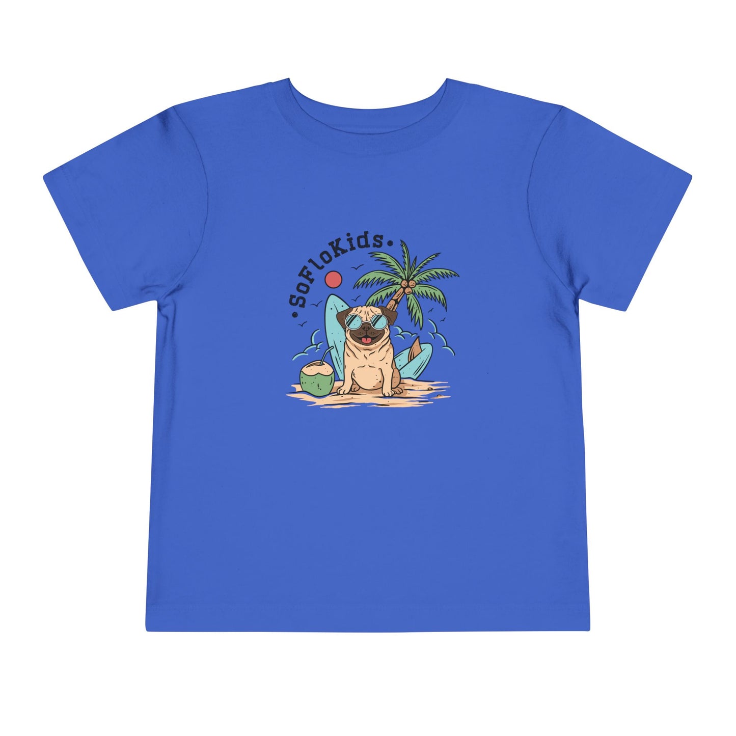 SoFloKids Unisex Toddler “Pug Beach” Tee