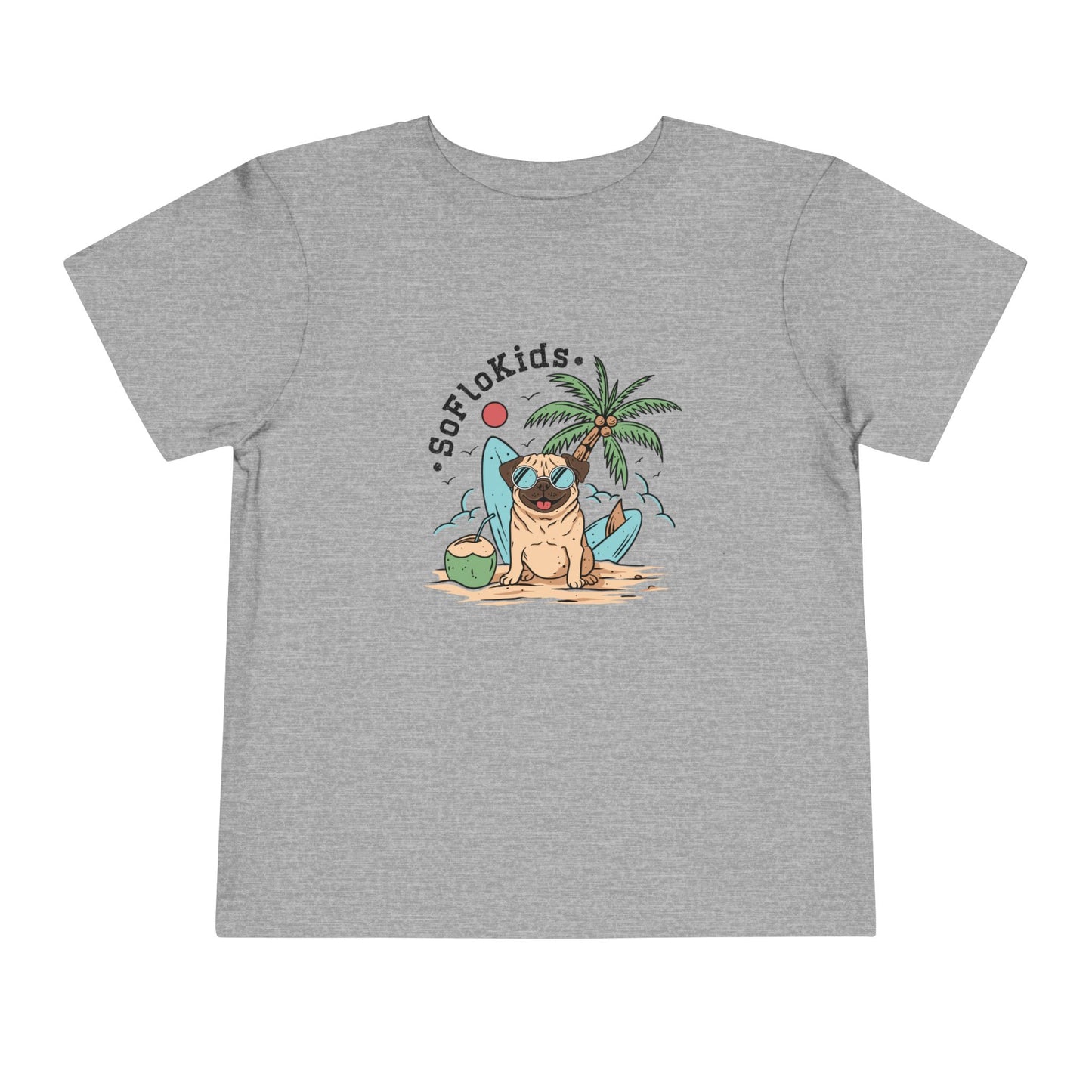 SoFloKids Unisex Toddler “Pug Beach” Tee